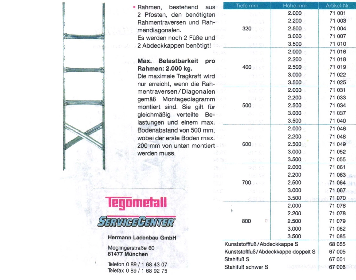 Superregale Rahmen, Super 2 - Hermann Ladenbau & Regalsysteme - München